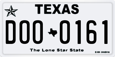 TX license plate DOO0161