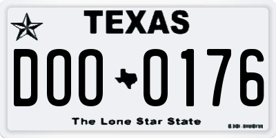 TX license plate DOO0176