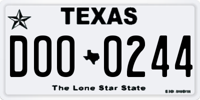 TX license plate DOO0244