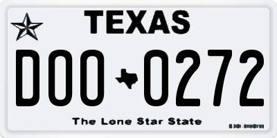 TX license plate DOO0272