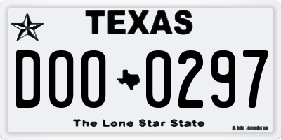 TX license plate DOO0297