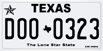 TX license plate DOO0323