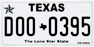 TX license plate DOO0395