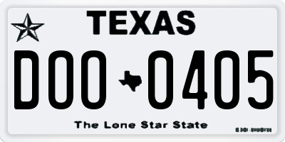 TX license plate DOO0405