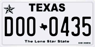 TX license plate DOO0435