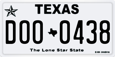 TX license plate DOO0438