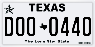 TX license plate DOO0440