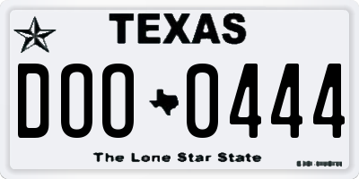 TX license plate DOO0444
