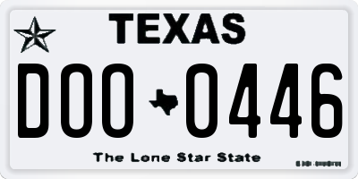 TX license plate DOO0446