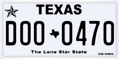 TX license plate DOO0470