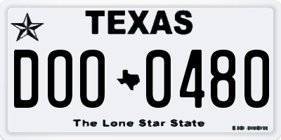 TX license plate DOO0480