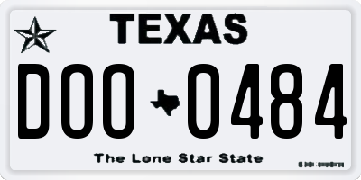 TX license plate DOO0484