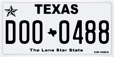 TX license plate DOO0488