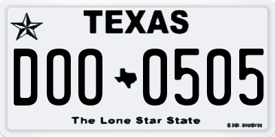 TX license plate DOO0505