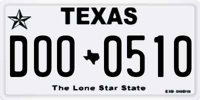 TX license plate DOO0510