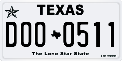 TX license plate DOO0511