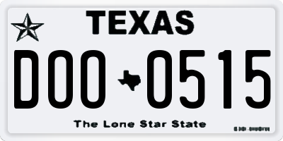 TX license plate DOO0515