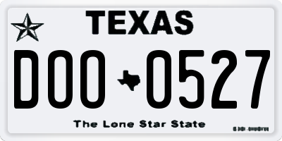 TX license plate DOO0527