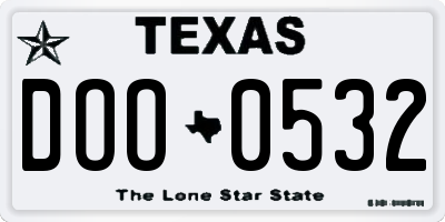 TX license plate DOO0532