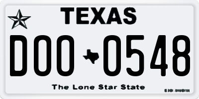 TX license plate DOO0548