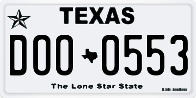 TX license plate DOO0553