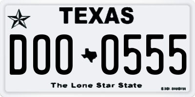 TX license plate DOO0555