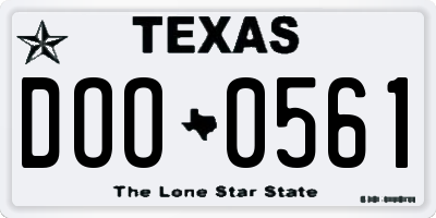 TX license plate DOO0561