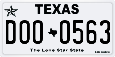 TX license plate DOO0563