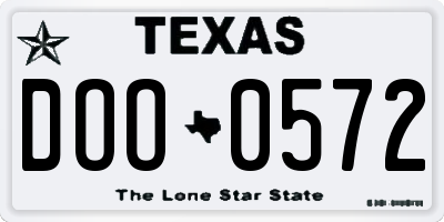 TX license plate DOO0572