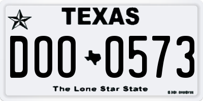 TX license plate DOO0573