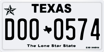 TX license plate DOO0574