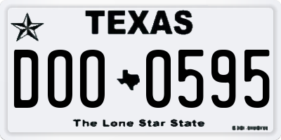 TX license plate DOO0595