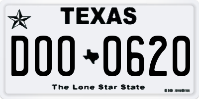 TX license plate DOO0620