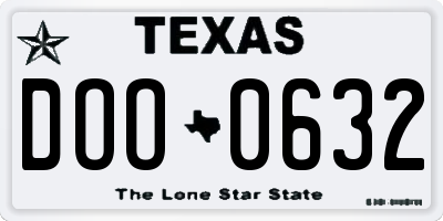 TX license plate DOO0632