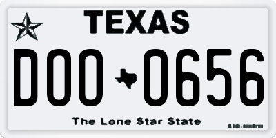 TX license plate DOO0656