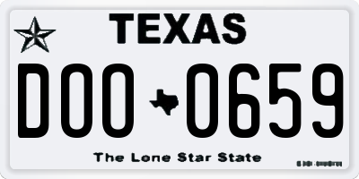 TX license plate DOO0659