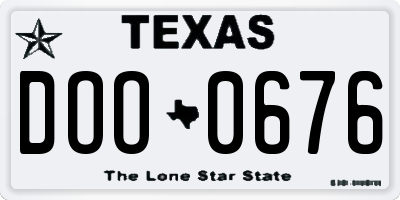TX license plate DOO0676