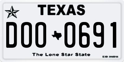 TX license plate DOO0691