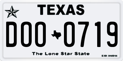 TX license plate DOO0719