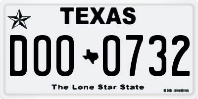 TX license plate DOO0732