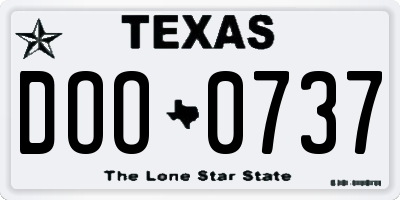 TX license plate DOO0737