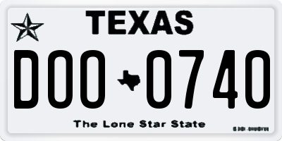 TX license plate DOO0740