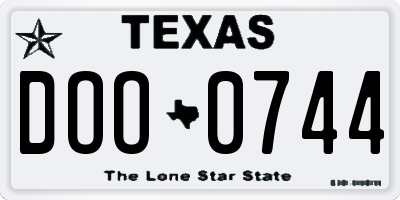 TX license plate DOO0744