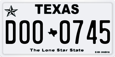 TX license plate DOO0745