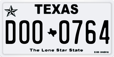 TX license plate DOO0764