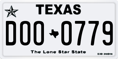 TX license plate DOO0779