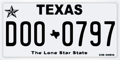 TX license plate DOO0797