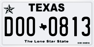 TX license plate DOO0813