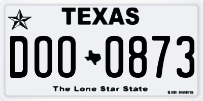 TX license plate DOO0873