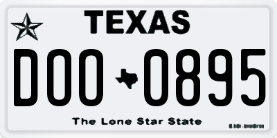 TX license plate DOO0895